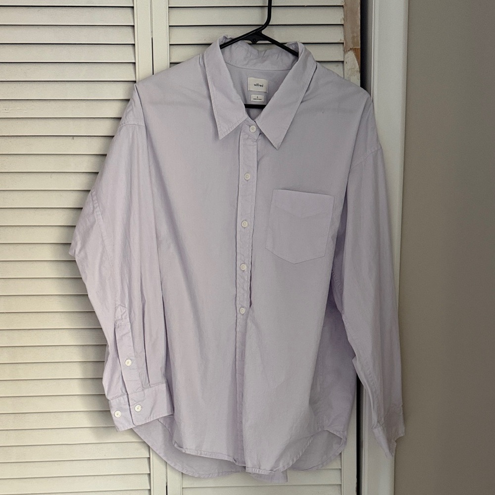 Wilfred Lavender Casual Button-Down Shirt